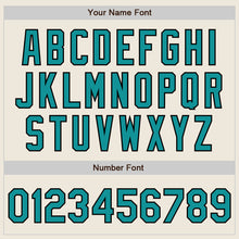 Load image into Gallery viewer, Custom Cream (Black Teal Pinstripe) Teal-Black Authentic Baseball Jersey