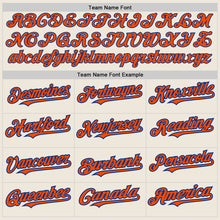Load image into Gallery viewer, Custom Cream (Royal Orange Pinstripe) Orange-Royal Authentic Baseball Jersey