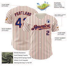 Load image into Gallery viewer, Custom Cream (Royal Orange Pinstripe) Royal-Orange Authentic Baseball Jersey