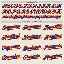 Load image into Gallery viewer, Custom Cream (Royal Orange Pinstripe) Royal-Orange Authentic Baseball Jersey