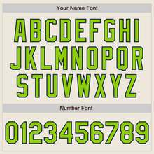 Load image into Gallery viewer, Custom Cream (Navy Neon Green Pinstripe) Neon Green-Navy Authentic Baseball Jersey