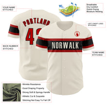 Load image into Gallery viewer, Custom Cream Red-Black Authentic Baseball Jersey