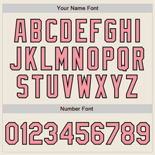 Load image into Gallery viewer, Custom Cream Medium Pink-Black Authentic Baseball Jersey