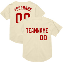 Load image into Gallery viewer, Custom Cream Red Mesh Authentic Throwback Baseball Jersey