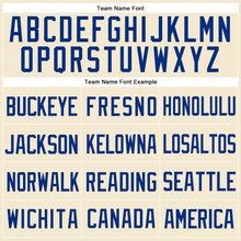 Load image into Gallery viewer, Custom Cream Royal Mesh Authentic Throwback Baseball Jersey