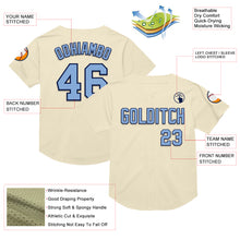 Load image into Gallery viewer, Custom Cream Light Blue-Navy Mesh Authentic Throwback Baseball Jersey