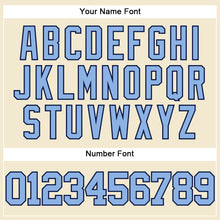 Load image into Gallery viewer, Custom Cream Light Blue-Navy Mesh Authentic Throwback Baseball Jersey