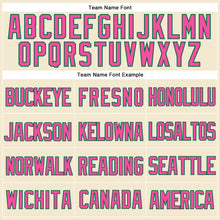 Load image into Gallery viewer, Custom Cream Pink-Kelly Green Mesh Authentic Throwback Baseball Jersey