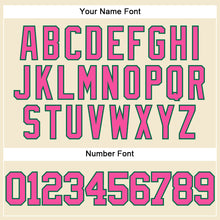 Load image into Gallery viewer, Custom Cream Pink-Kelly Green Mesh Authentic Throwback Baseball Jersey