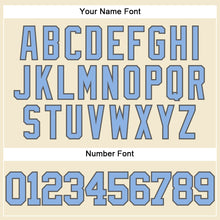 Load image into Gallery viewer, Custom Cream Light Blue-Steel Gray Mesh Authentic Throwback Baseball Jersey