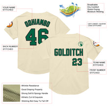 Load image into Gallery viewer, Custom Cream Kelly Green-Black Mesh Authentic Throwback Baseball Jersey