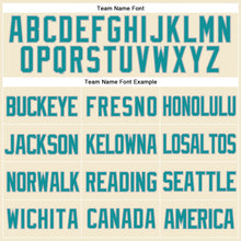 Load image into Gallery viewer, Custom Cream Teal-Gray Mesh Authentic Throwback Baseball Jersey