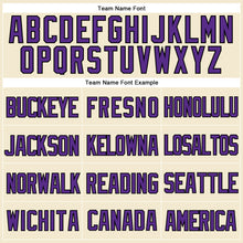 Load image into Gallery viewer, Custom Cream Purple-Black Mesh Authentic Throwback Baseball Jersey