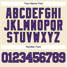 Load image into Gallery viewer, Custom Cream Purple-Black Mesh Authentic Throwback Baseball Jersey