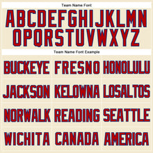 Load image into Gallery viewer, Custom Cream Red-Royal Mesh Authentic Throwback Baseball Jersey