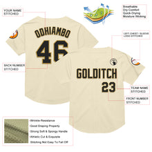 Load image into Gallery viewer, Custom Cream Black-Old Gold Mesh Authentic Throwback Baseball Jersey