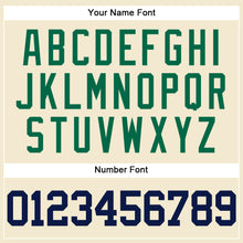 Load image into Gallery viewer, Custom Cream Navy-Kelly Green Mesh Authentic Throwback Baseball Jersey