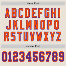 Load image into Gallery viewer, Custom Cream Purple-Orange Mesh Authentic Throwback Football Jersey
