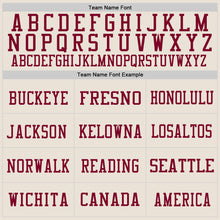 Load image into Gallery viewer, Custom Cream Maroon-White Mesh Authentic Throwback Football Jersey