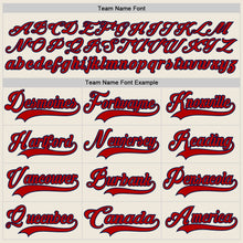 Load image into Gallery viewer, Custom Cream Red-Navy Hockey Lace Neck Jersey