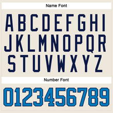 Load image into Gallery viewer, Custom Cream Blue-Navy Hockey Lace Neck Jersey