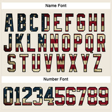 Load image into Gallery viewer, Custom Cream Vintage USA Flag Black-Maroon Hockey Lace Neck Jersey