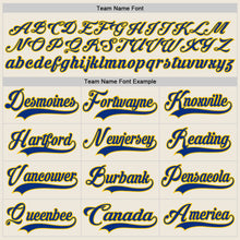 Load image into Gallery viewer, Custom Cream Royal-Yellow Hockey Lace Neck Jersey