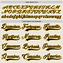 Load image into Gallery viewer, Custom Cream Black-Gold Hockey Lace Neck Jersey