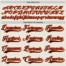 Load image into Gallery viewer, Custom Cream Brown-Orange Hockey Lace Neck Jersey