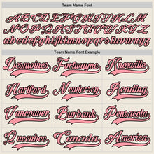 Load image into Gallery viewer, Custom Cream Medium Pink-Black Hockey Lace Neck Jersey