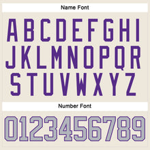 Load image into Gallery viewer, Custom Cream Gray-Purple Hockey Lace Neck Jersey