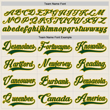 Load image into Gallery viewer, Custom Cream Green-Gold Hockey Lace Neck Jersey