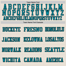 Load image into Gallery viewer, Custom Cream Teal-Black Mesh Authentic Throwback Football Jersey