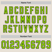 Load image into Gallery viewer, Custom Cream Neon Green-Black Mesh Authentic Throwback Football Jersey