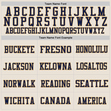 Load image into Gallery viewer, Custom Cream Navy-Old Gold Mesh Authentic Throwback Football Jersey