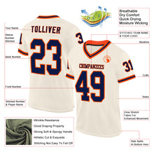 Load image into Gallery viewer, Custom Cream Navy-Orange Mesh Authentic Throwback Football Jersey