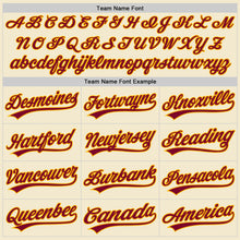 Load image into Gallery viewer, Custom Cream Maroon Gold-White Authentic Throwback Baseball Jersey