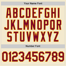 Load image into Gallery viewer, Custom Cream Maroon Gold-White Authentic Throwback Baseball Jersey