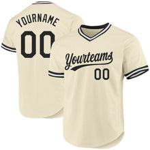 Load image into Gallery viewer, Custom Cream Black-White Authentic Throwback Baseball Jersey