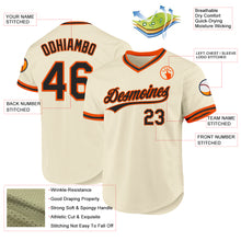 Load image into Gallery viewer, Custom Cream Black-Orange Authentic Throwback Baseball Jersey