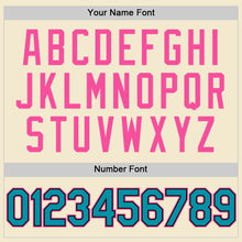 Load image into Gallery viewer, Custom Cream Teal Black-Pink Authentic Throwback Baseball Jersey