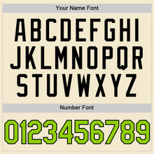 Load image into Gallery viewer, Custom Cream Neon Green-Black Authentic Throwback Baseball Jersey