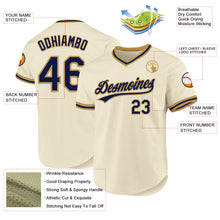 Load image into Gallery viewer, Custom Cream Navy-Old Gold Authentic Throwback Baseball Jersey