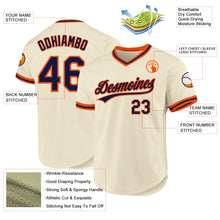 Load image into Gallery viewer, Custom Cream Navy-Orange Authentic Throwback Baseball Jersey