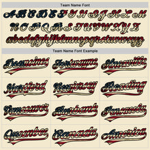 Load image into Gallery viewer, Custom Cream Vintage USA Flag Black-Old Gold Authentic Throwback Baseball Jersey