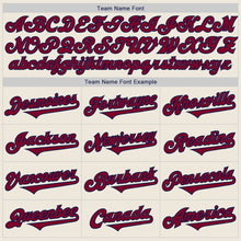 Load image into Gallery viewer, Custom Cream Maroon-Navy Authentic Baseball Jersey