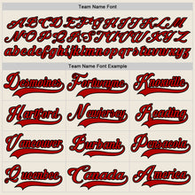 Load image into Gallery viewer, Custom Cream Red-Black Hockey Jersey