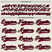 Load image into Gallery viewer, Custom Cream Maroon-Black Hockey Jersey