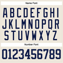Load image into Gallery viewer, Custom Cream Navy-Gray Hockey Jersey