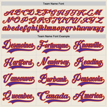 Load image into Gallery viewer, Custom Cream Purple-Orange Hockey Jersey